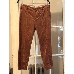 Anthropologie Dark Blush Velvet Slim Cut Pants Size 6